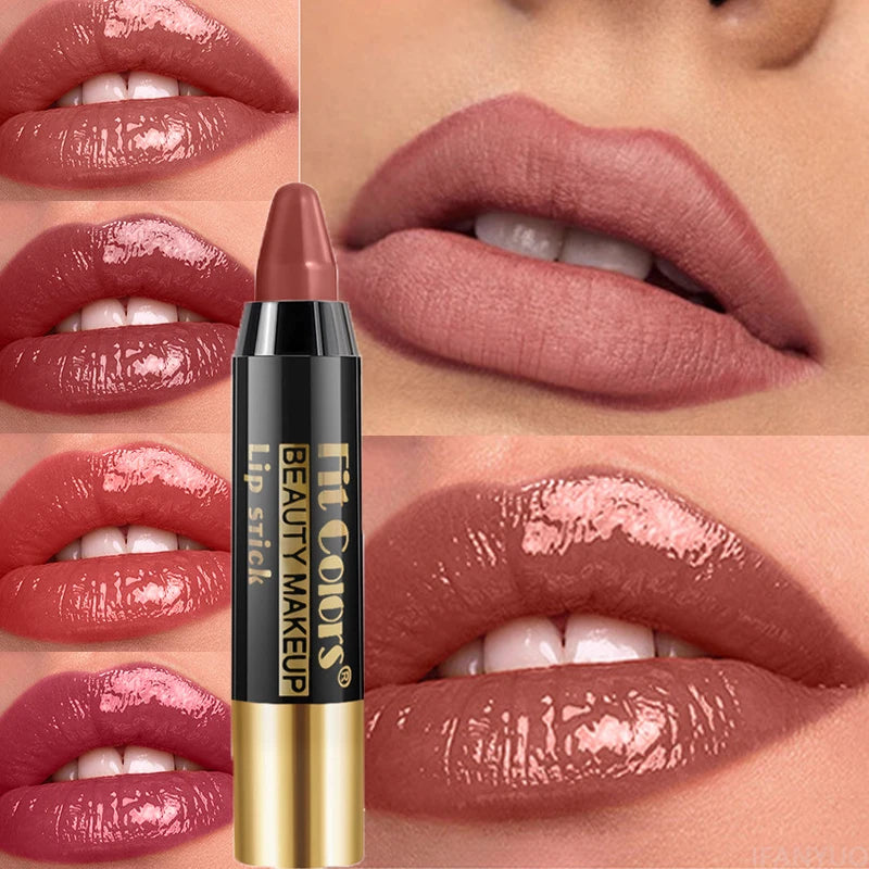 Easy Coloring Gloss Lipstick Lasting Waterproof Matte Crayon Lip Gloss Stick High Pigmented Moisturizing Lip Liner Pen Makeup