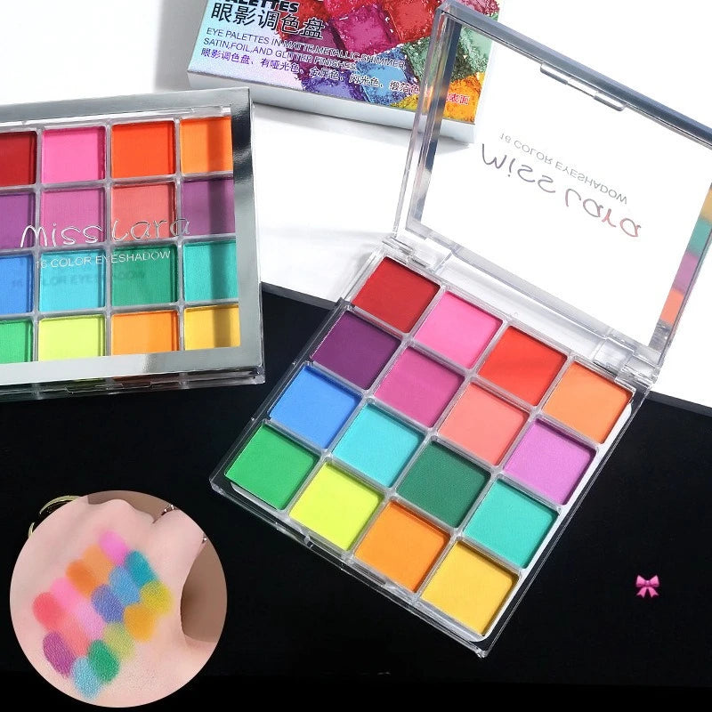 16-Grid Christmas Color Eye Shadow Palette Artist Shimmer Glitter Matte Colorful Long-lasting High Saturation Eyeshadow Cosmetic