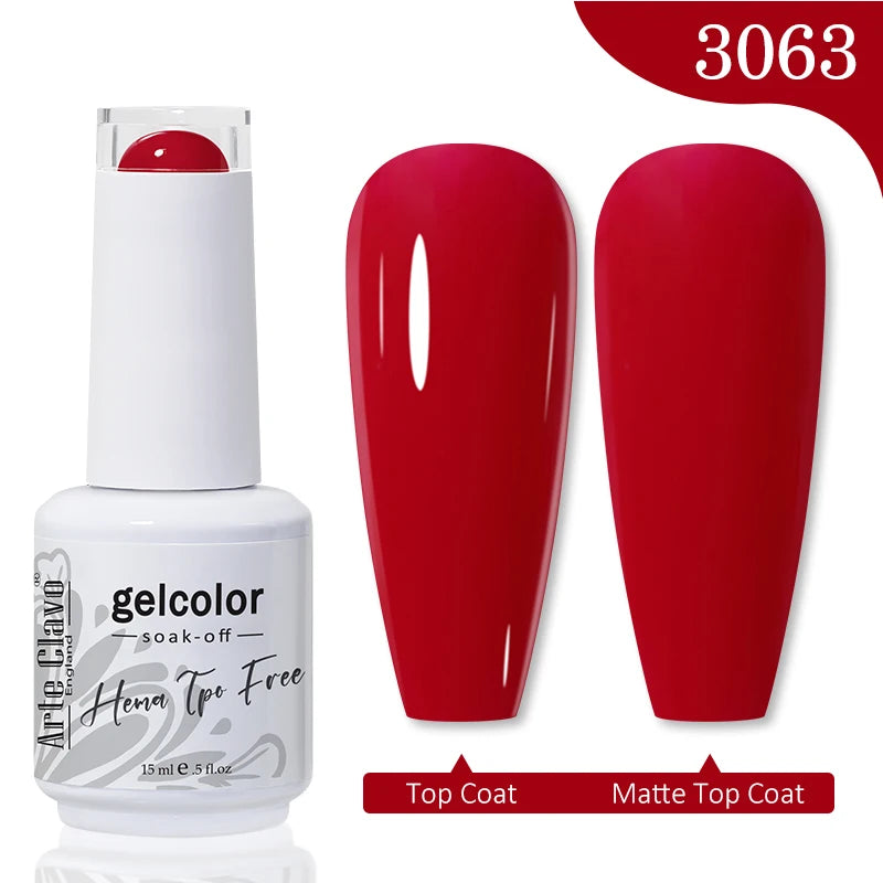 Arte Clavo 15ML Red Brown Color Gel Nail Polish Autumn Winter Nail Art Gel Nail Supplies Semi Permanent Soak Off UV Gel Varnish
