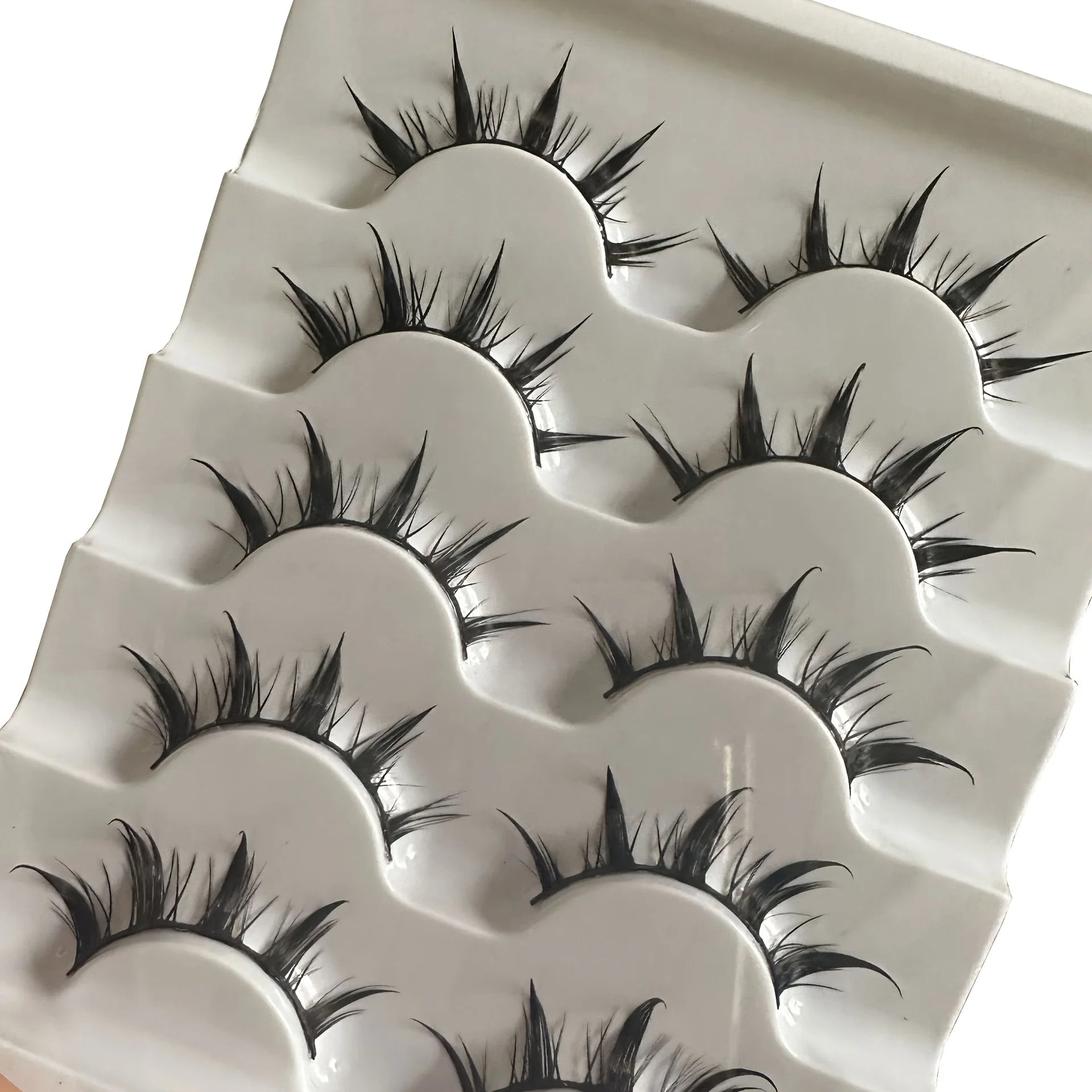 5 Pairs Manga Lashes Natural Look Wispy False Eyelashes Fluffy 3D Volume Spiky Anime Fake Eyelashes for Cosplay Daily Makeup