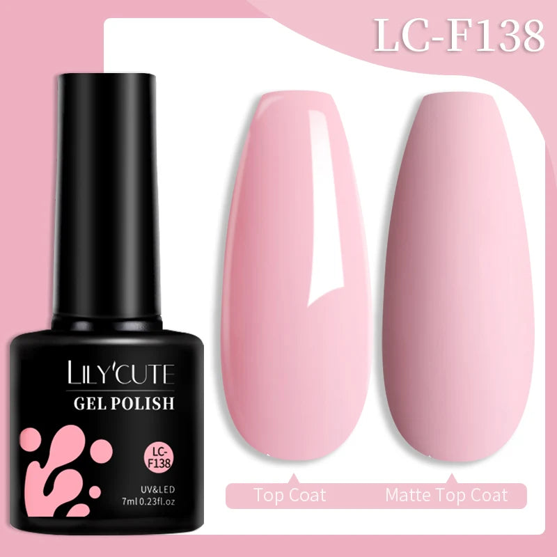 LILYCUTE 7ml Champagne Rose Gold Glitter Gel Nail Polish Colorful Sparking Long Lasting Manicure Soak Off Nails Art Gel Varnish