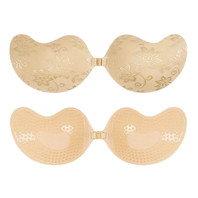 Women Silicone Chest Stickers Lace Push Up Waterproof Nipple Cover Invisible Self-Adhesive Nipple Tape Reusable Strapless Bra
