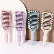 Curling Styling Brush - Hollow Massage Comb, Nylon Mane, ABS Plastic Handle, Comfortable Grip Special for Real Hair Wigs