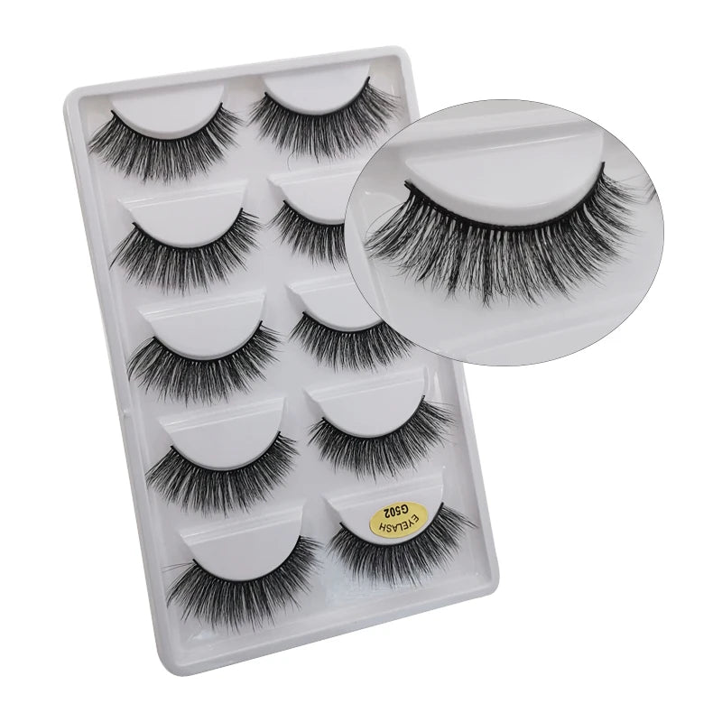 3/5 Pairs 3D Faux Mink Hair Soft Eyelashes Natural Thick Long False Eyelashes Dramatic Fake Lashes Handmade Eyelashes Faux Cils