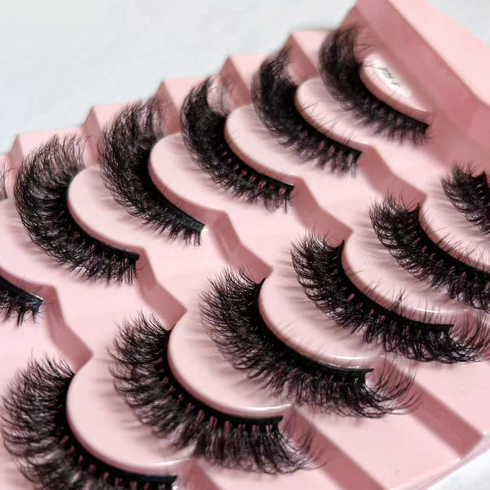 Dropshipping 7/10 Pairs Eyelashes Natural Long 3D Lashes Fluffy Volume  False Eyelashes Cruelty Free Wispy Lashes Makeup Cilios