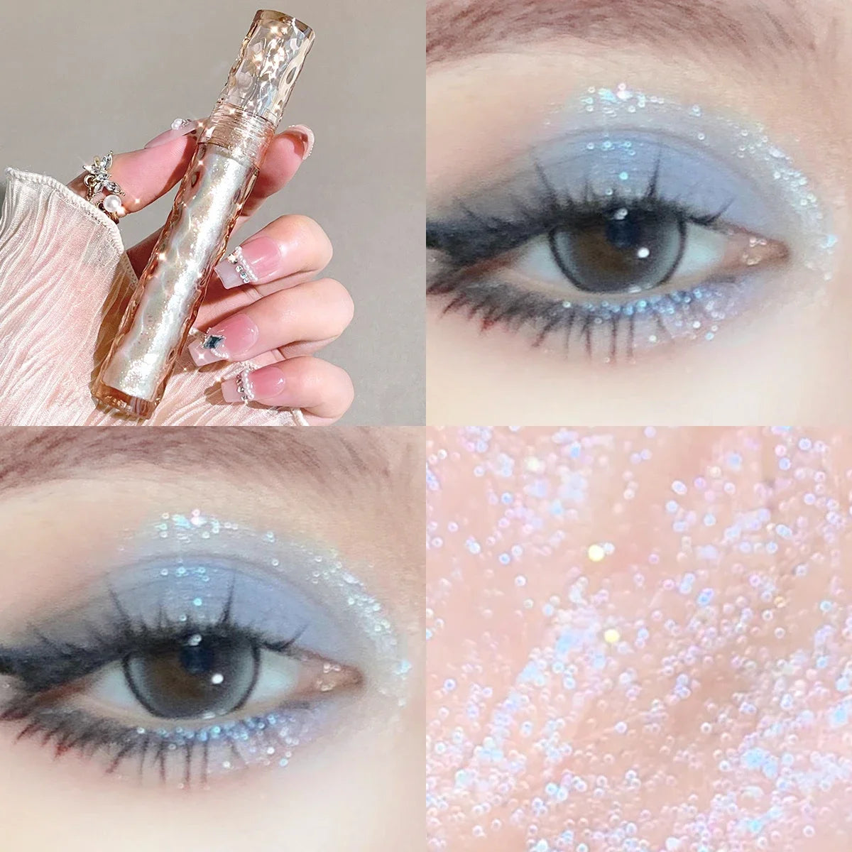 HISYI Colorful Star Flash Eyeshadow Pearlescent Sequins Brighten the Eye Silkworm Monochrome Eyeshadow Liquid High Gloss Makeup