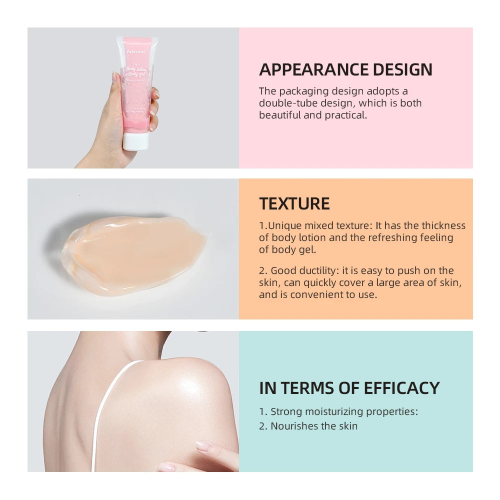 2-in-1 Body Lotion Body Gel Nature Lock Water Anti Aging Brightening Repairing Improve Skin Elasticity Double-tube Body Lotion