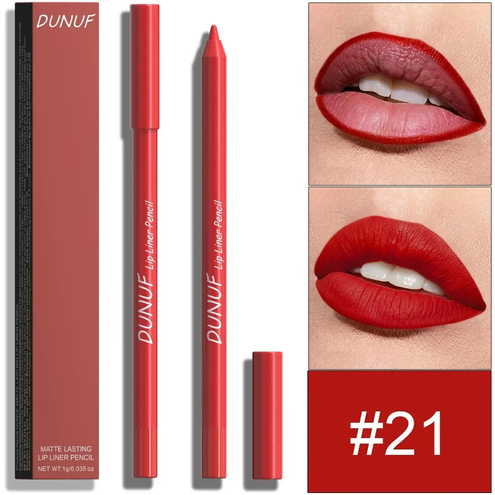 24 Colors Foaming Lipliner Durable Waterproof Soft Mist Lipstick Pen Gentle Pink Brown Purple Colors Matte Lip Contouring Pencil