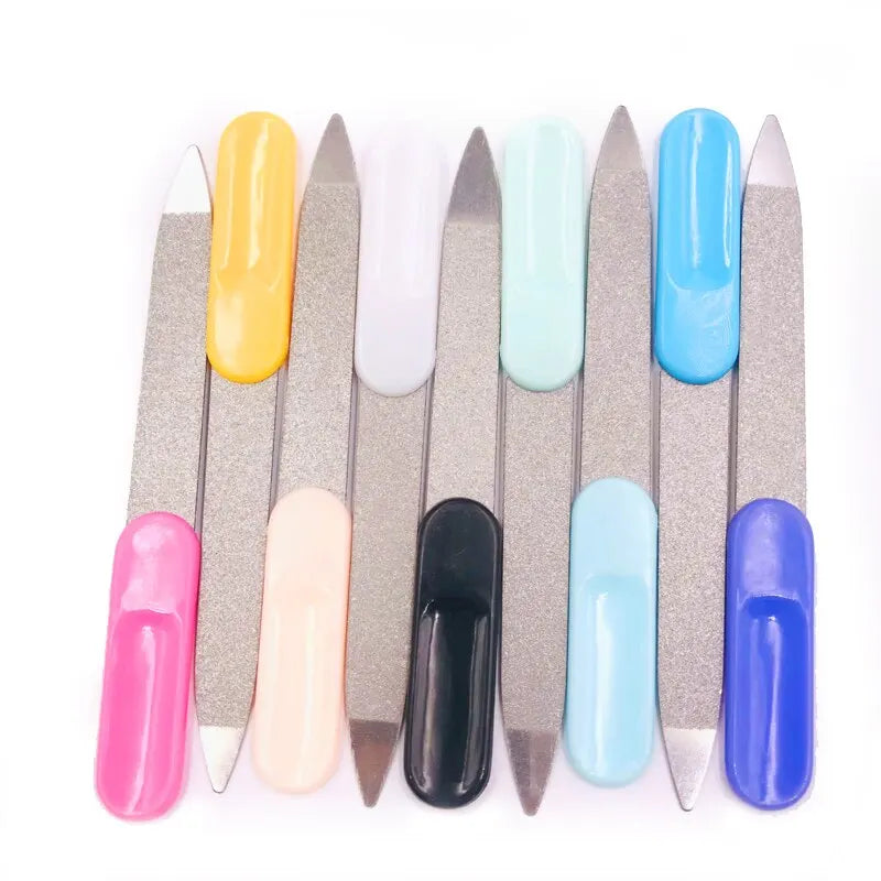 10 Pcs Stainless Dual Nail Files Metal Sanding File Pedicure Grooming For Professional Finger Toe Nail Care Manicure Tools Kits