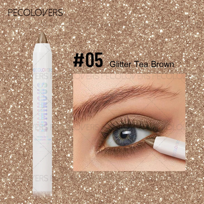 1PC Pearl Matte Waterproof Eyeshadow Pen, Highlighter, Smooth Application, Brown, Convenient, Ideal Christmas, Halloween Gift