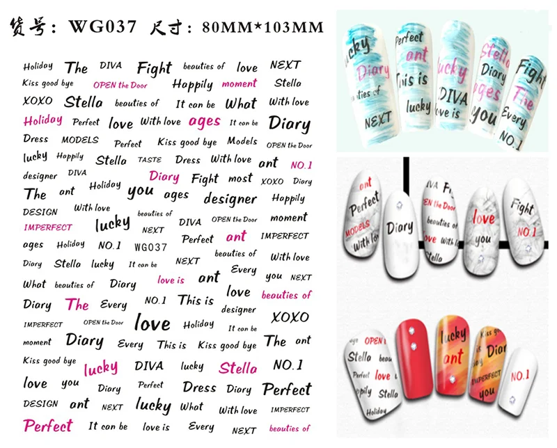 New Roman 26 English Alphabet Number 3D Self-adhesive Nail Art Decal Sticker Word Small Letter Nail Tattoos Decal Stickers