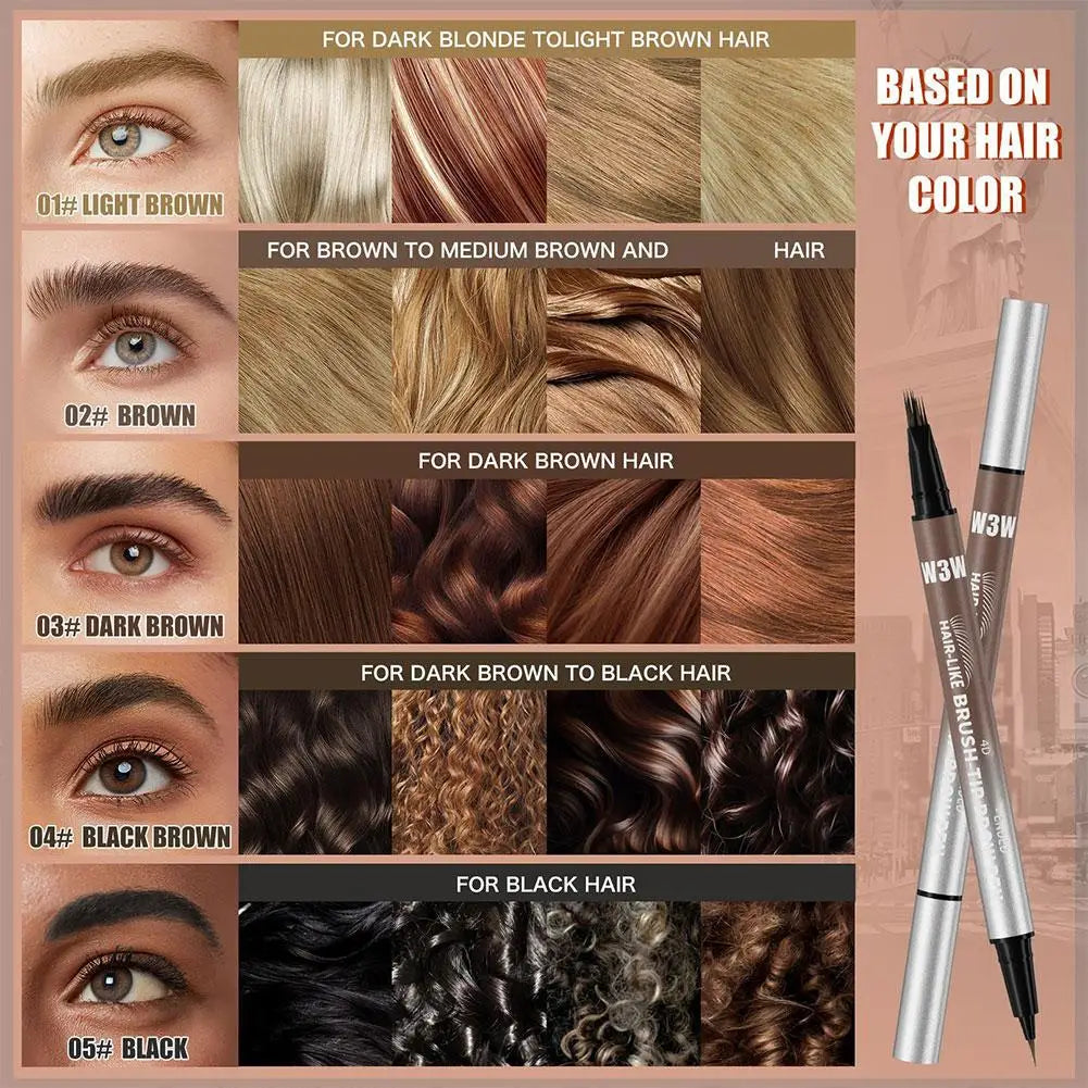 NEW Hair-Like Eyebrow Pencil 4D Micro-Sculpting Dual-Ended Eyebrow Pencil and Eyeliner Long-lasting Liquid Eyebrow Pen Like Real