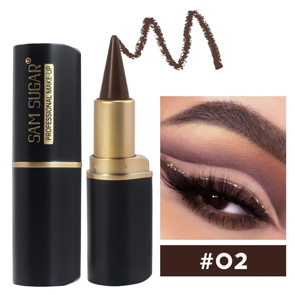 Black Long-Lasting Eyeliner Pen 24-Hour Waterproof Gel Cosmetic Makeup Fast-Dry Lip Liner Highlighter for Smokey Eye Look