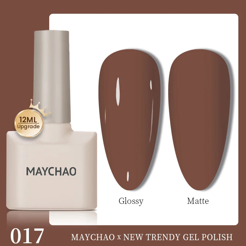 MAYCHAO 12ml Gel Nail Polish Set Professional Salon Nail Art Gels Varnish UV LED Semi Permanent Nail Lacquer Nail Supplies