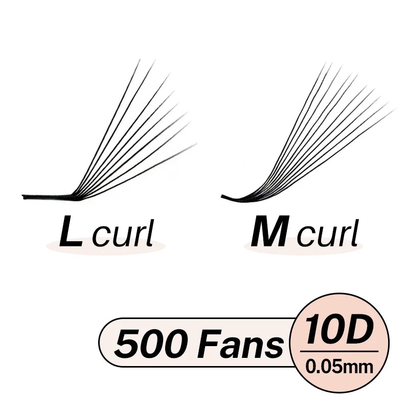 M L Curl Loose Premade Volume Fans for Eyelash Extension Promade Fans Prefact Bouquet Eyelashes 3D to 10D Pre Made Loose Fans