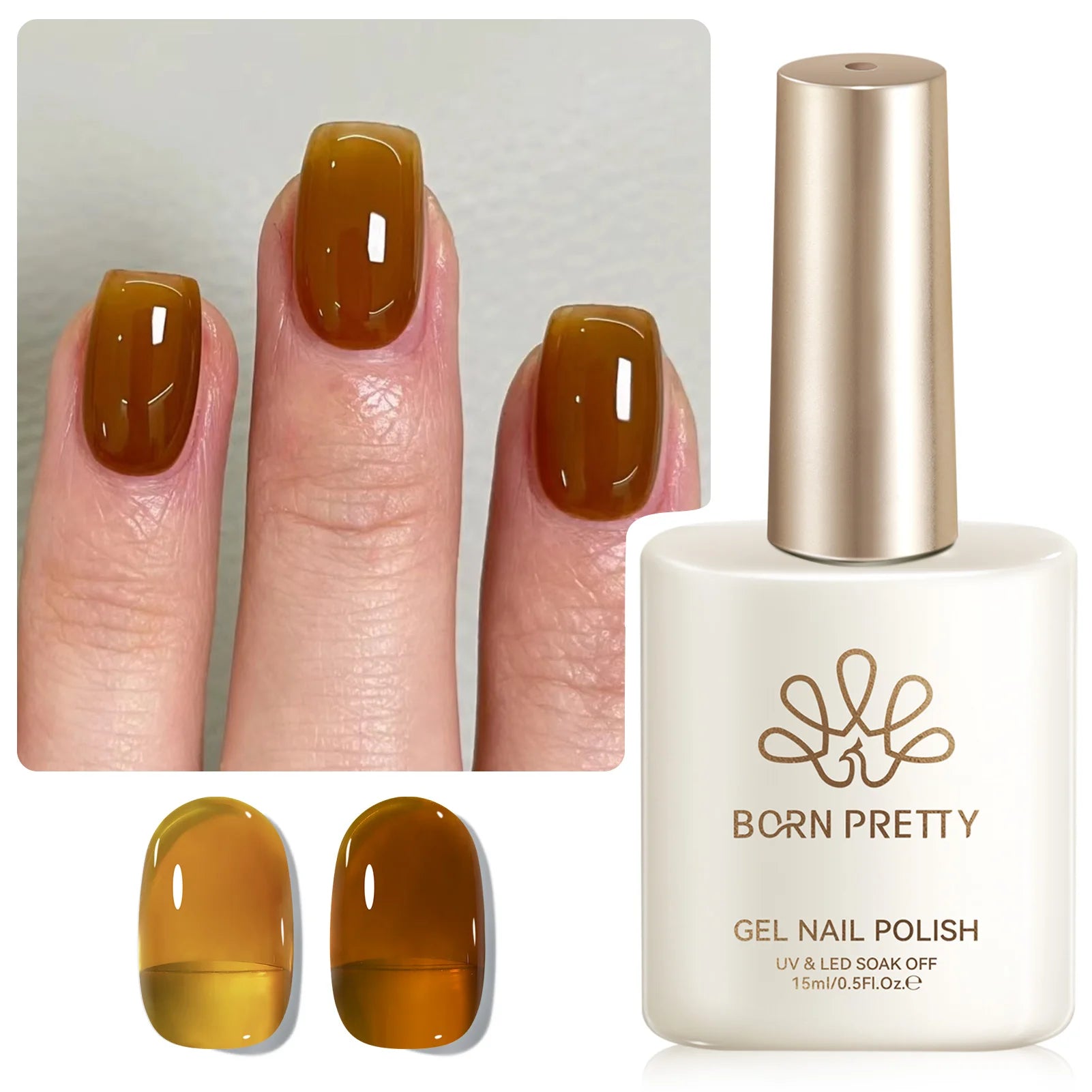 BORN PRETTY 15ML Pearl White Pearl Shell Thread Gel Nail Polish Shiny Glitter Varnis Semi Permanent For Soak Off Gel Nail Art
