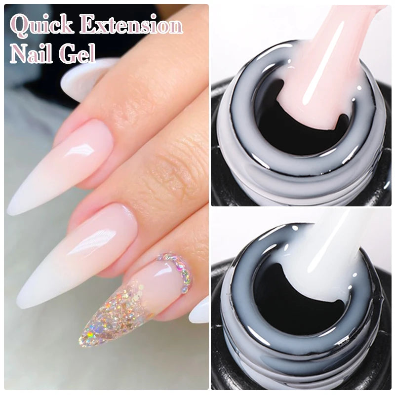 Milky White Quick Extension Gel Nail Polish Nude Pink Construct Hard Gel Semi Permanent Acrylic Extension Varnish Nail Supplies