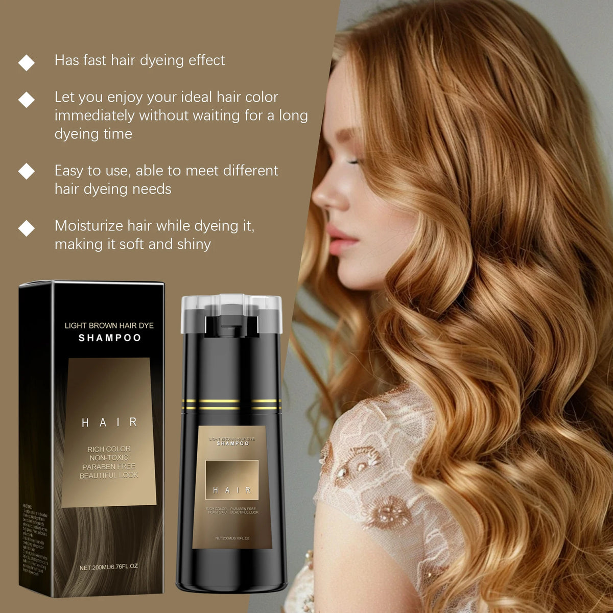 Hairdressing Shampoo Natural Hair Dye Easy to Color Clean Hair Strengthen Nourish Smoothing Non-irritating Fashion Dying Cream