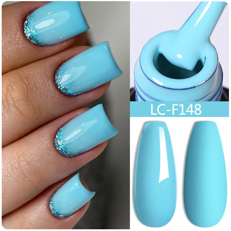 LILYCUTE 7ml Champagne Rose Gold Glitter Gel Nail Polish Colorful Sparking Long Lasting Manicure Soak Off Nails Art Gel Varnish