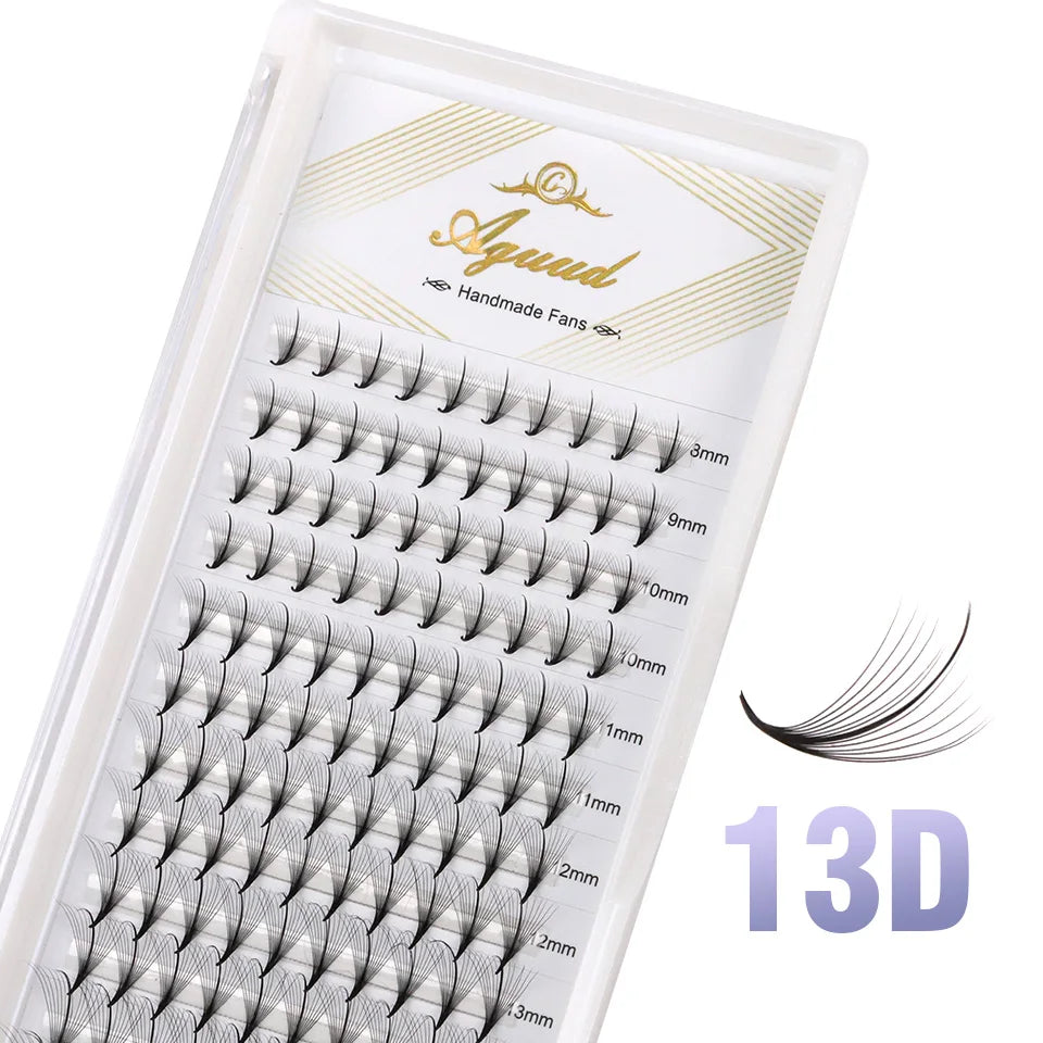 AGUUD Premade Wispy Fan Lashes Russia Volume Fans Eyelash Extension 3D/5D/7D/9D Individual Sandwich Faux Mink Spike Lash Cluster