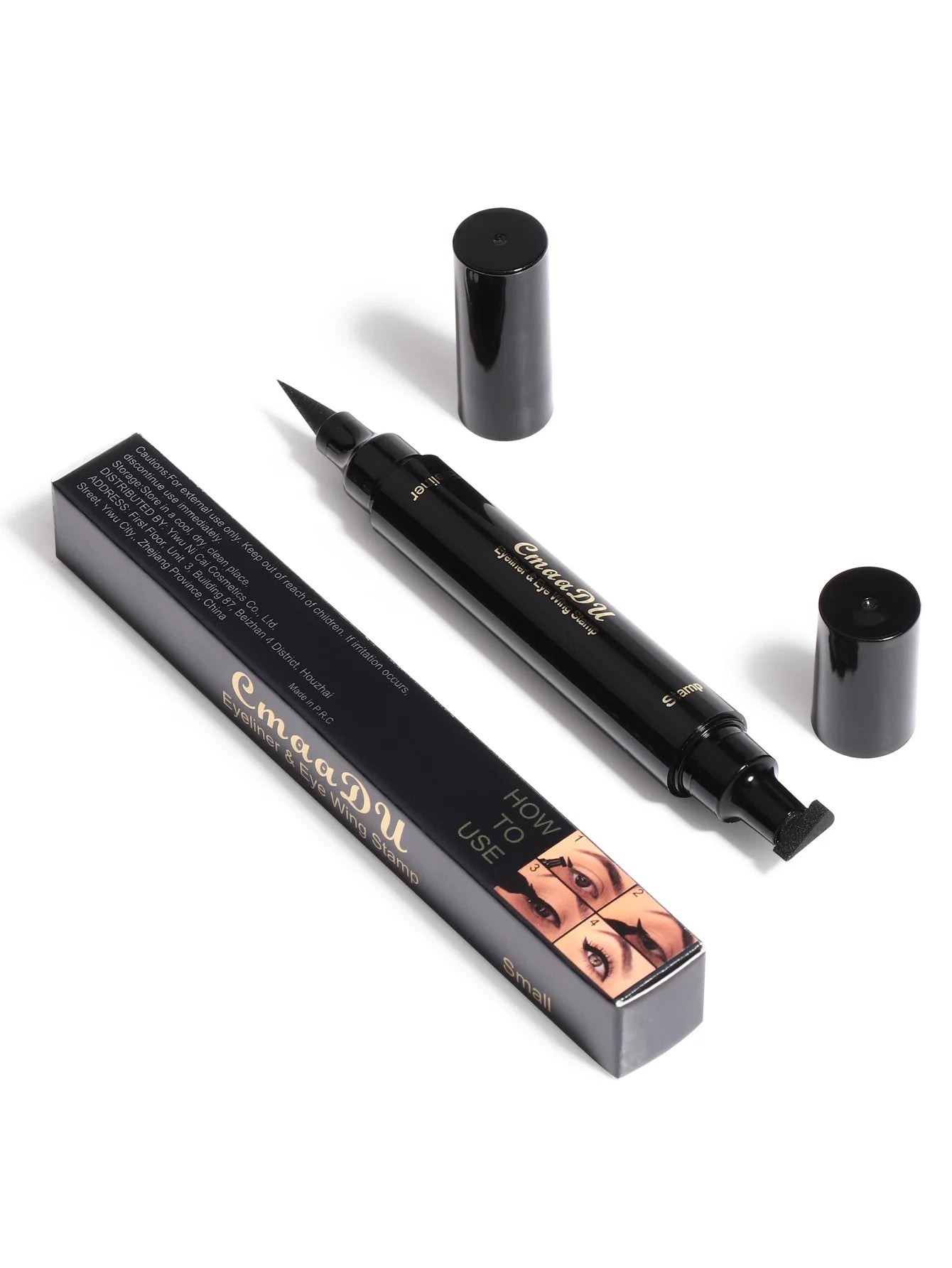 1 Pcs Black Wings Stamp Liquid Eyeliner Waterproof Smudge Proof Quick Dry Precise Tip Beginner Friendly Y2K Party & Daily Makeup