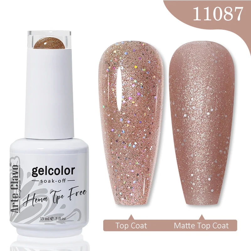 Arte Clavo 15ML Red Brown Color Gel Nail Polish Autumn Winter Nail Art Gel Nail Supplies Semi Permanent Soak Off UV Gel Varnish