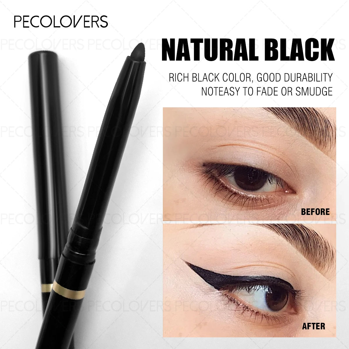 Green Eyeliner Pencil - Waterproof Eye Pen, Long-Lasting For Daily Makeup, Black And Brown, Eye Cosmetic