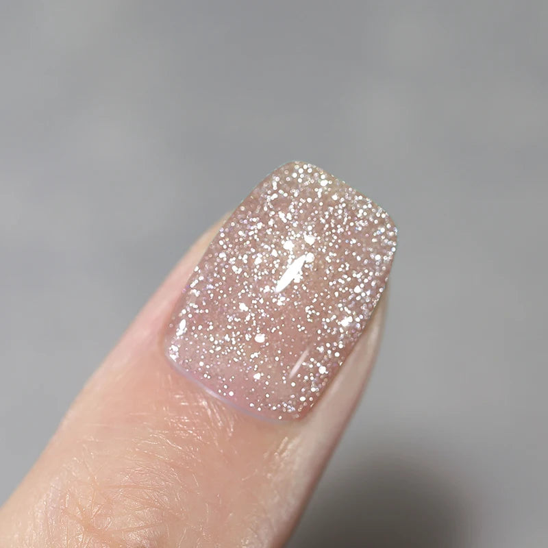 BORN PRETTY 10ml Reflective Glitter Gel Nail Polish for Wedding Nails Champagne Gold Shiny Diamond Nail Art Gel Salon Home DIY