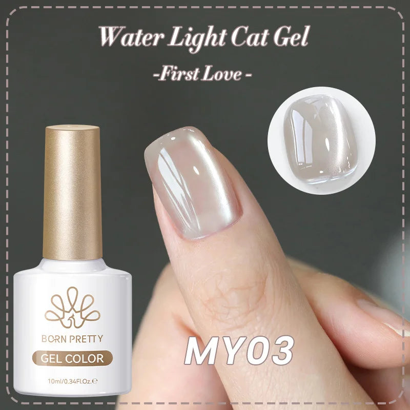 BORN PRETTY 10ml Rhine Lake Blue Cat Magnetic Gel Dark Blue Glitter Soak Off UV Gel Nail Art Varnish Manicure Nail Art Salon