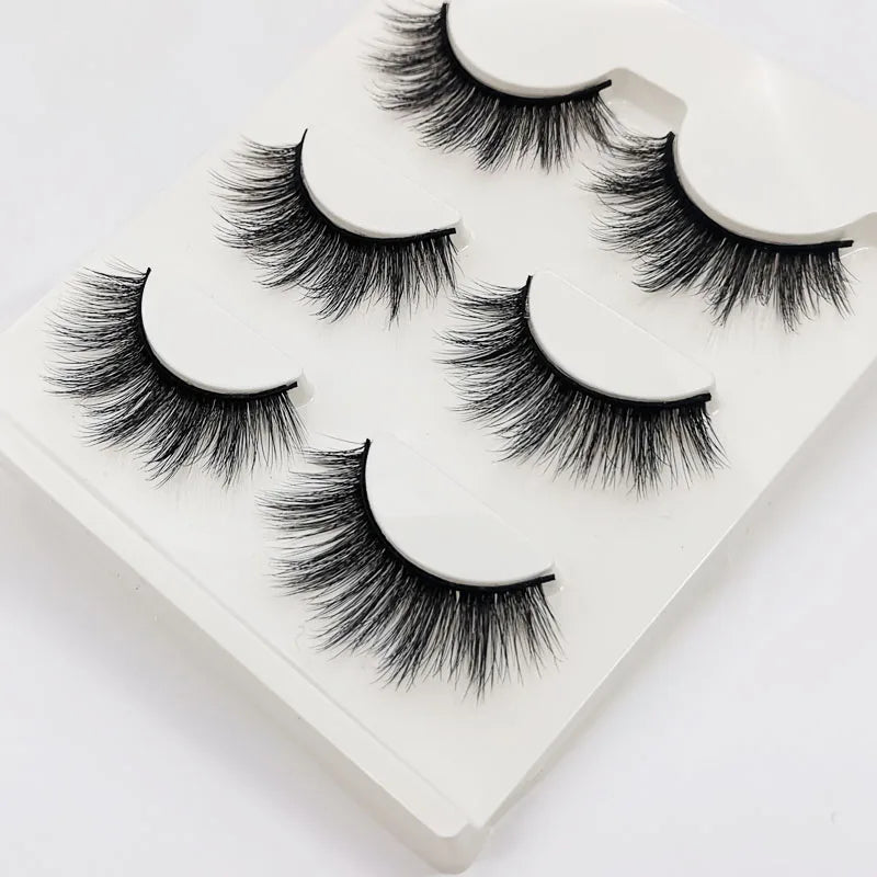3/5 Pairs 3D Faux Mink Hair Soft Eyelashes Natural Thick Long False Eyelashes Dramatic Fake Lashes Handmade Eyelashes Faux Cils