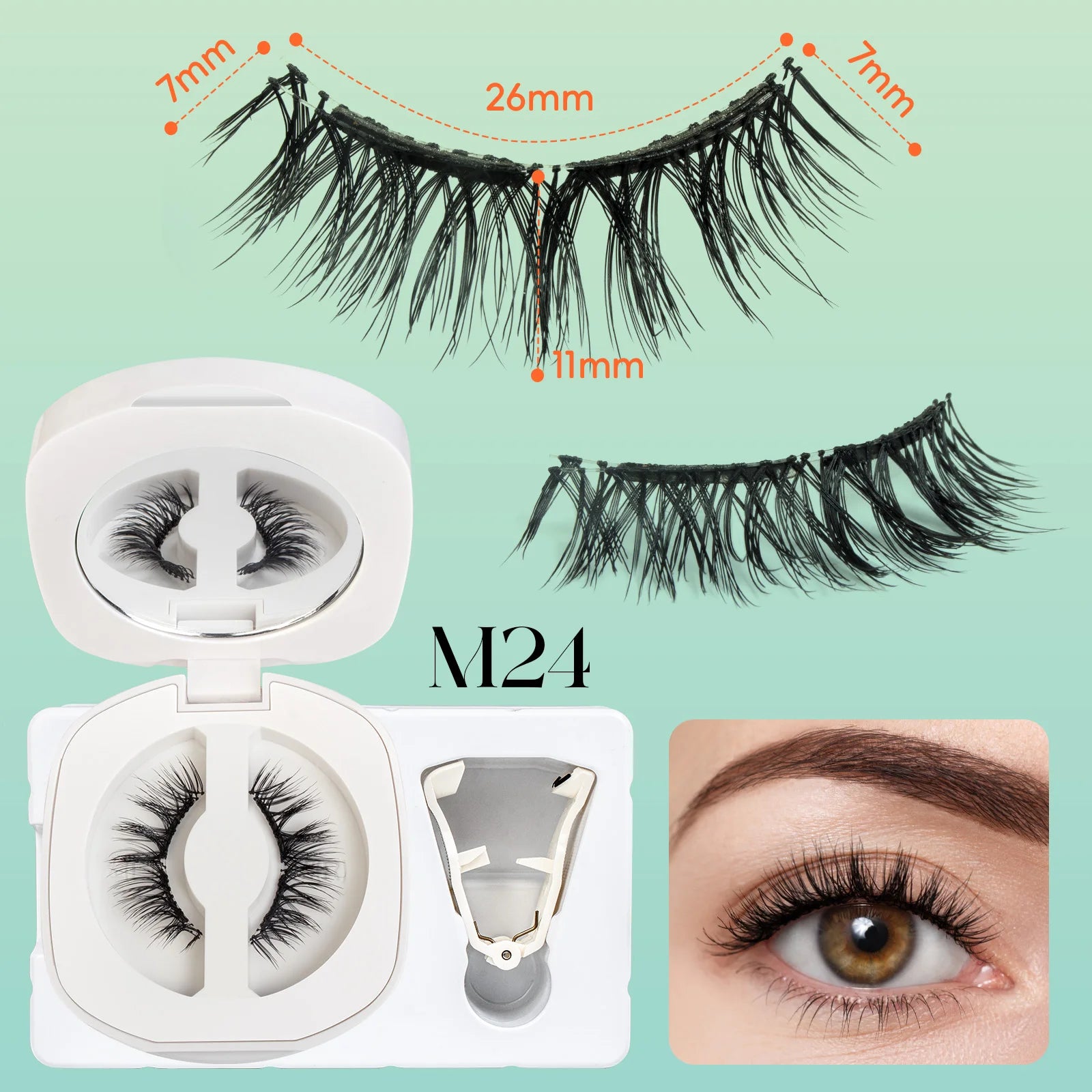 VYRILA Soft Magnetic Eyelashes Individual False Eyelashes Curly Lightweight Magnetic Lashes Kit Easy to Wear for Natural Look