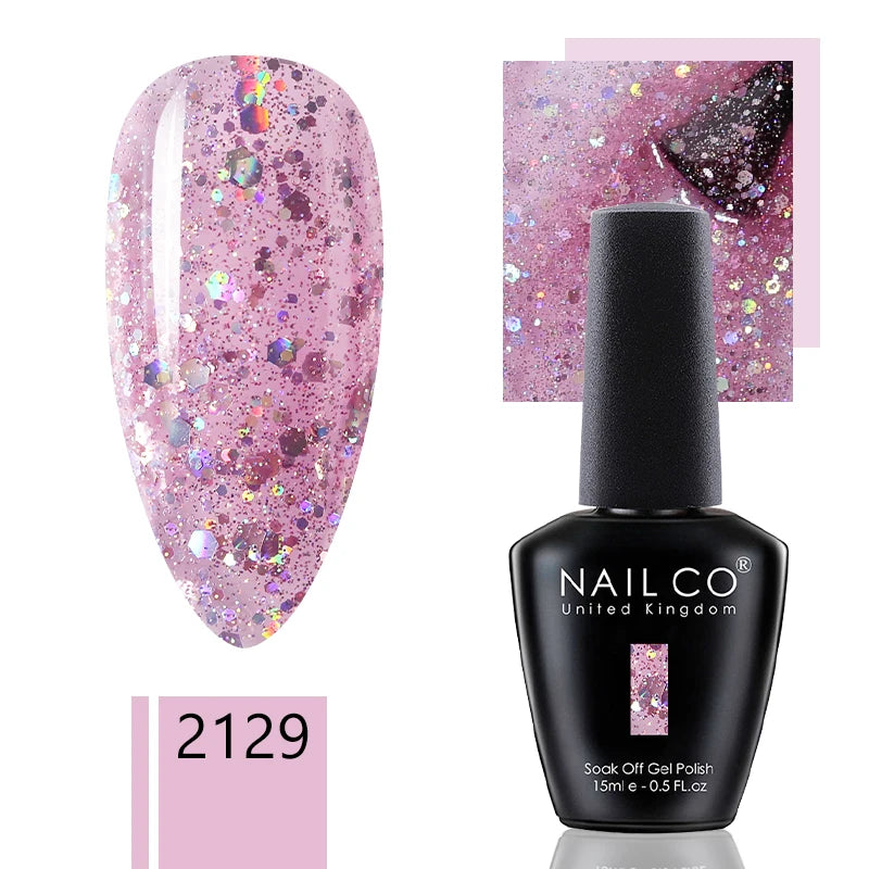 NAILCO 15ml Dark Gel Nail Polish Semi-permanent Varnish Hybrid UV Nails Art Glitter Colors Gel Polish Manicure Enamels For Nails