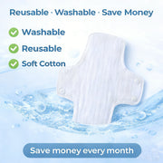 BIAI 5 Pieces Reusable Washable Cotton Pads Soft Skin Friendly Cloth Pads Reusable Reusable Pads for Women Cotton Sanitary Pad