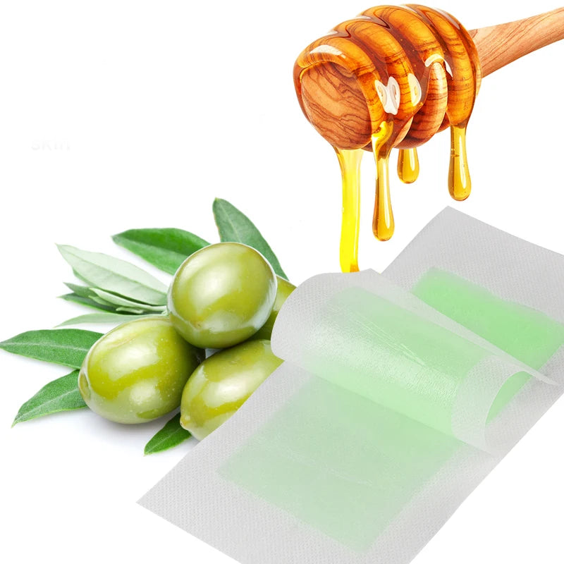15Pcs Aloe Scent Disposable Hair Removal Wax Strips, Face & Body Depilatory Wax for Eyebrow Lip Armpit