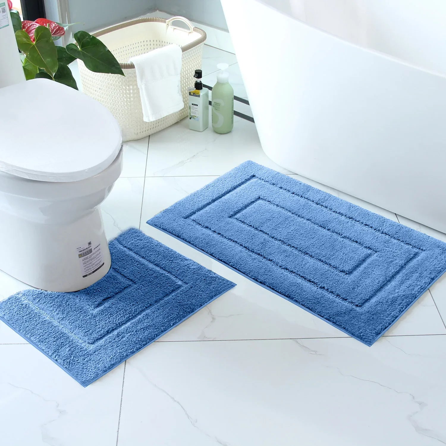 Plush bathroom floor mat with back shaped design, anti slip foot mat, bathtub absorbent mat, entrance door mat, bathroom small c