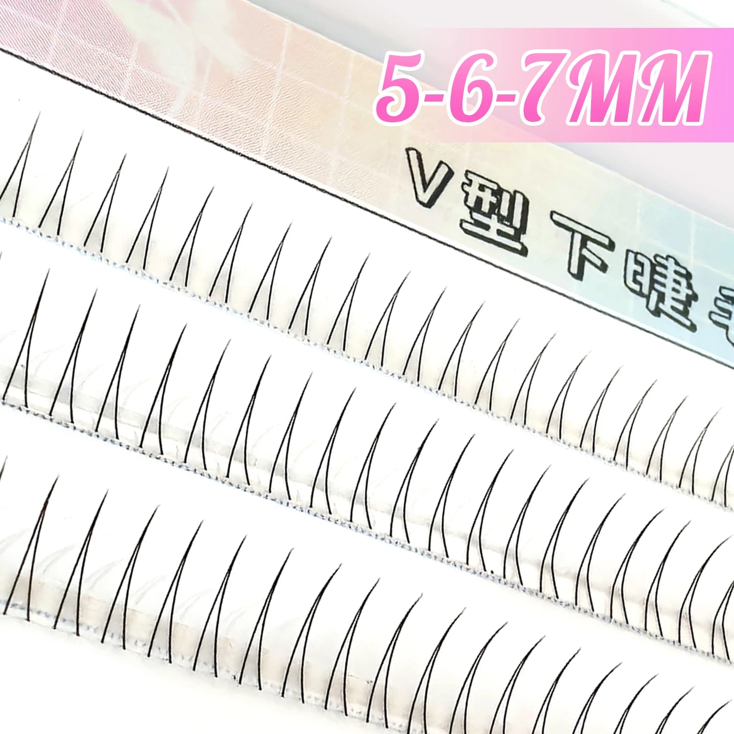 C Curl V Shape Black Under Eyelash Comic Eye Lashes Natural Bottom Lashes Soft Manga Eyelashes Bunches Eyelash Clusters Korean