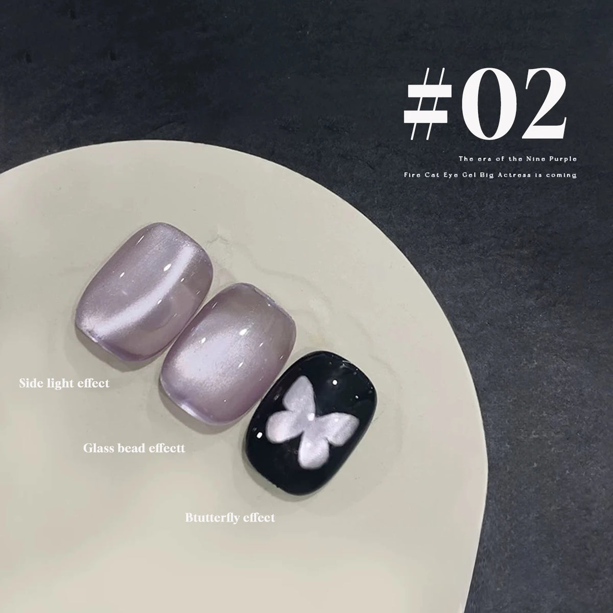MIANEL 10ML Water-gloss Purple Cat Magnetic Gel Nail Polish 2026 New Clear Purple Glass Beads Cat Eye Nail Polish 1-6pcs