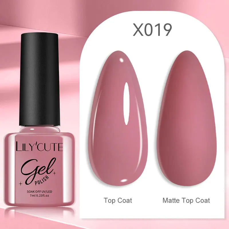LILYCUTE Spring Summer 7ml Nail Gel Polish Long Lasting 125 Colors Soak Off UV Gel For Women French DIY Nail Art Supply