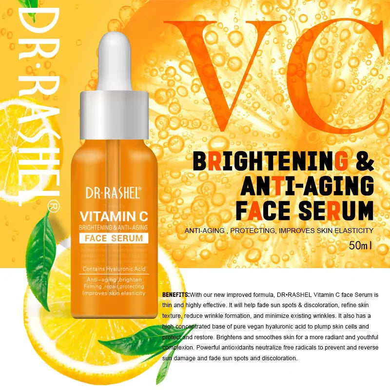 DR.RASHEL Vitamin C Liquid Hydration Moisturizing Repair Improves Skin Firmness Elasticity VC Facial Serum 50ml