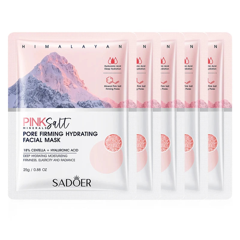 SADOER Pink Salt Face Mask Moisturizing Whitening Anti Wrinkles Anti-aging Facial Masks Sheet Masks Face Skin Care Products