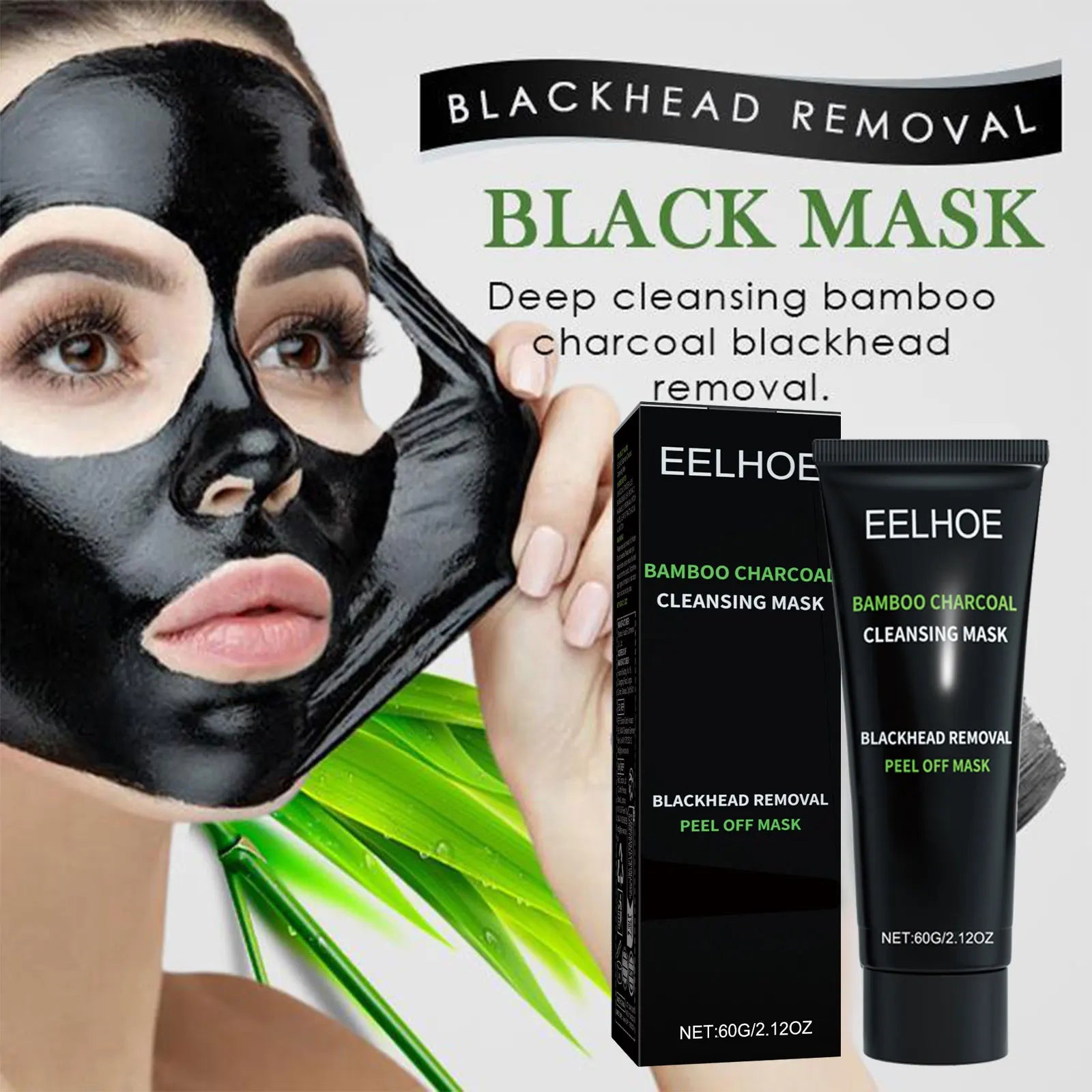 Bamboo Charcoal Tear-off Mask Blackhead Remover Deep Cleanig Purifying Shrink Pores Cream Exfoliator Peel Mud Mask Skin Care