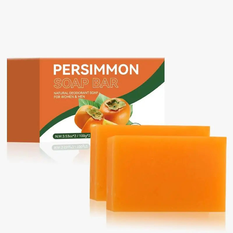Persimmon Soap Bar for Body Odor Removal, Handmade Persimmon Green Tea Soap for Face and Body Wash, Gentle Deodorant Bath Soap