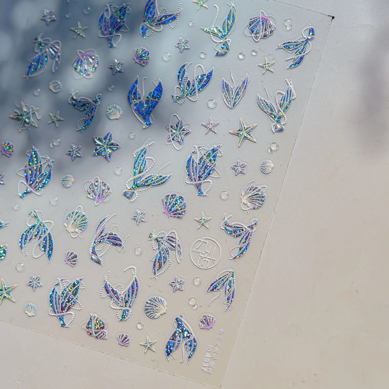 5D Rich Goldfish Nail Stickers Lotus Carp Ribbons Nail Art Appliqués Handmade Creative Nail Art Decorations