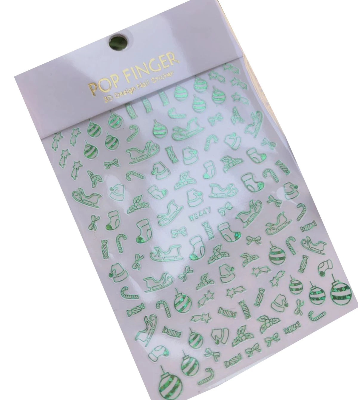 Sliver Bronzing 3D Christmas Nail Art Decoration Sticker Sparkly White Colorful Glitter Geometry Snowflake Winter Slider Foil