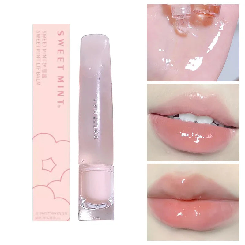 SWEET MINT Lip Balm Moisturizing Hydrating Luminous Base Color Transparent Texture Everyday Use ,Long-Lasting Moisture