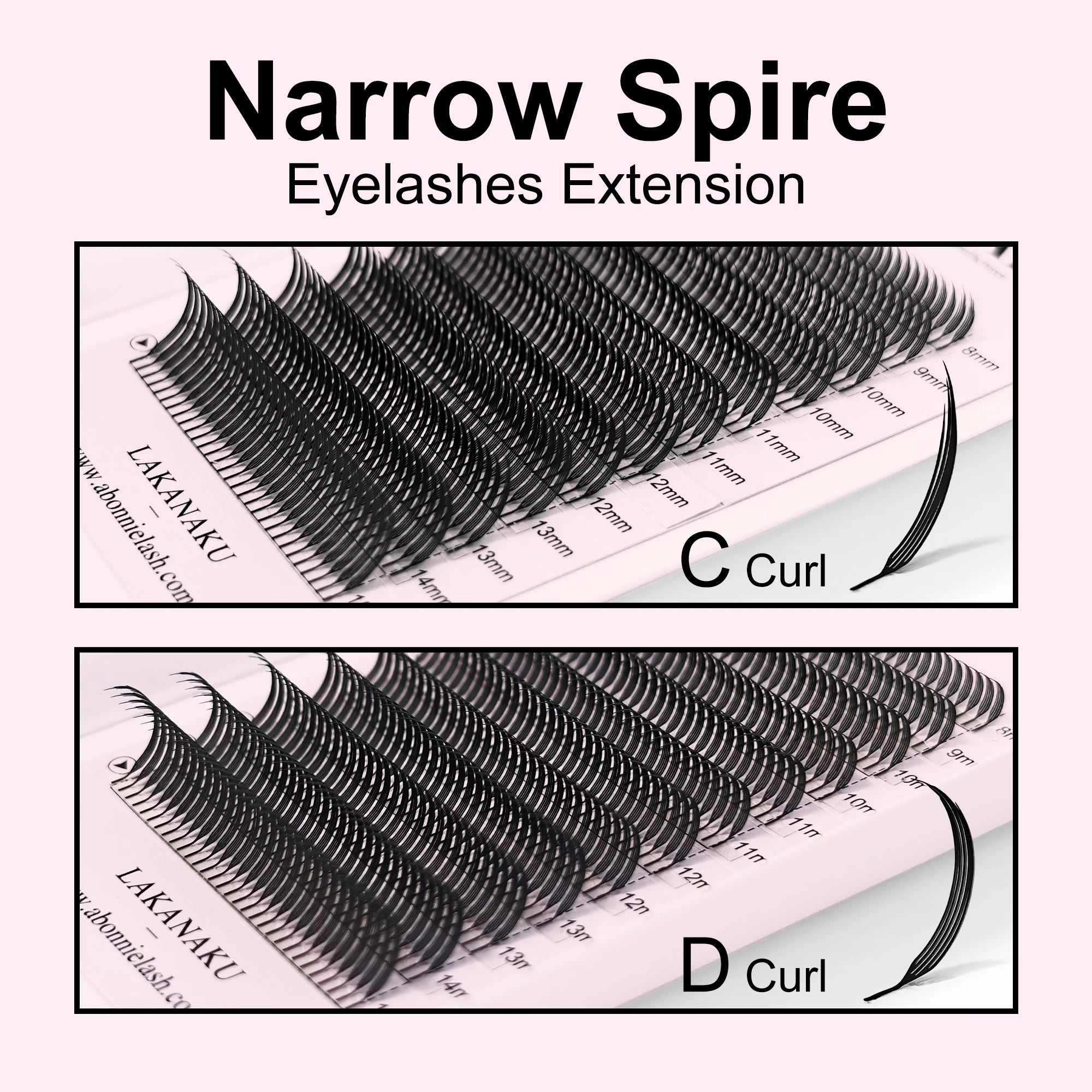 Lakanaku Narrow Spire Eyelashes Extension Anime Lashes Premade Manga Style Feather Lightweight Premade Fans Extension for Makeup