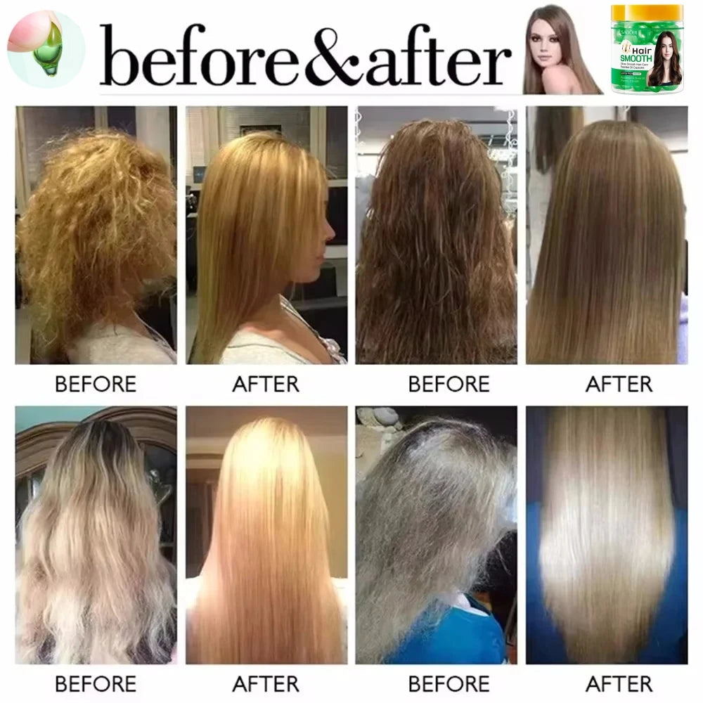 Keratin Hair Care Vitamin Capsule 5-Second Natural Restore Hair Soft Smooth Hair Mask Deep Moisturize Damage Hair Repair Product