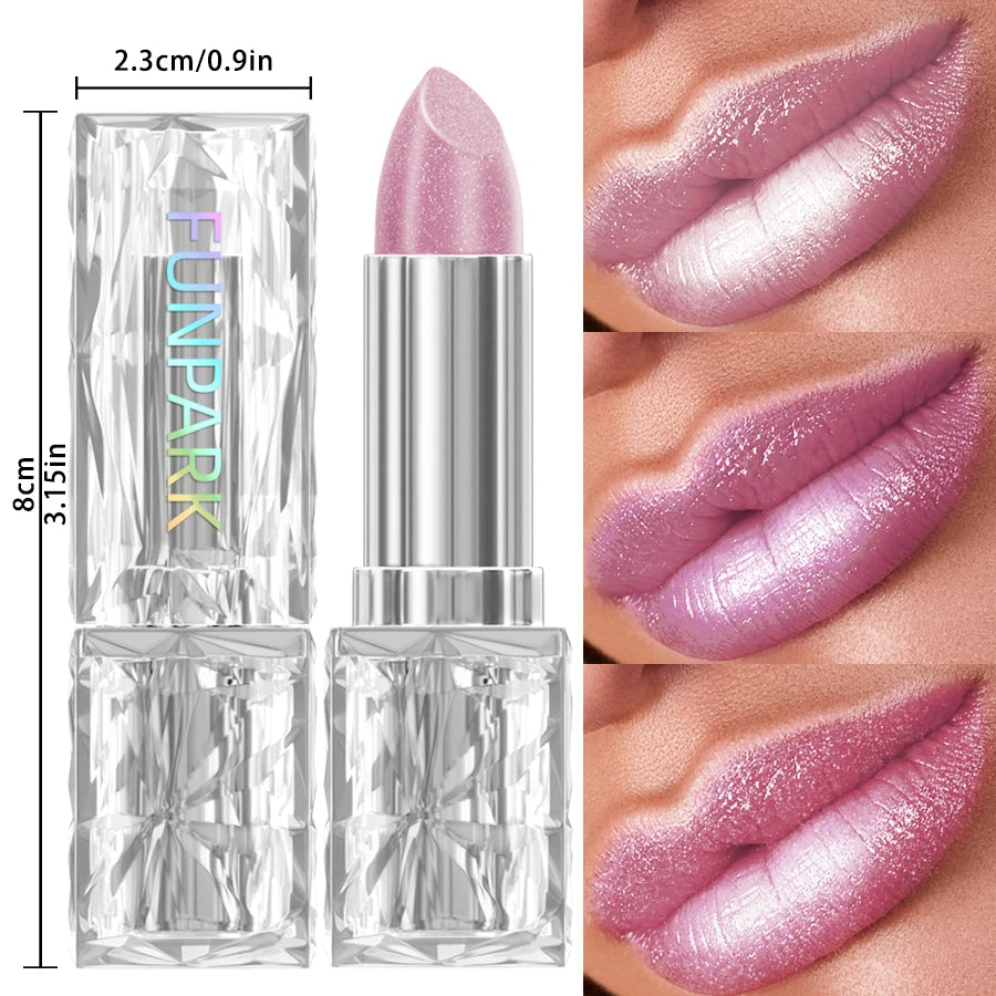 7 Colors Pearlescent Pink Metallic Glitter Velvet Lipstick Waterproof Long Lasting Korean Makeup Gift Matte Shimmer Lip Tint