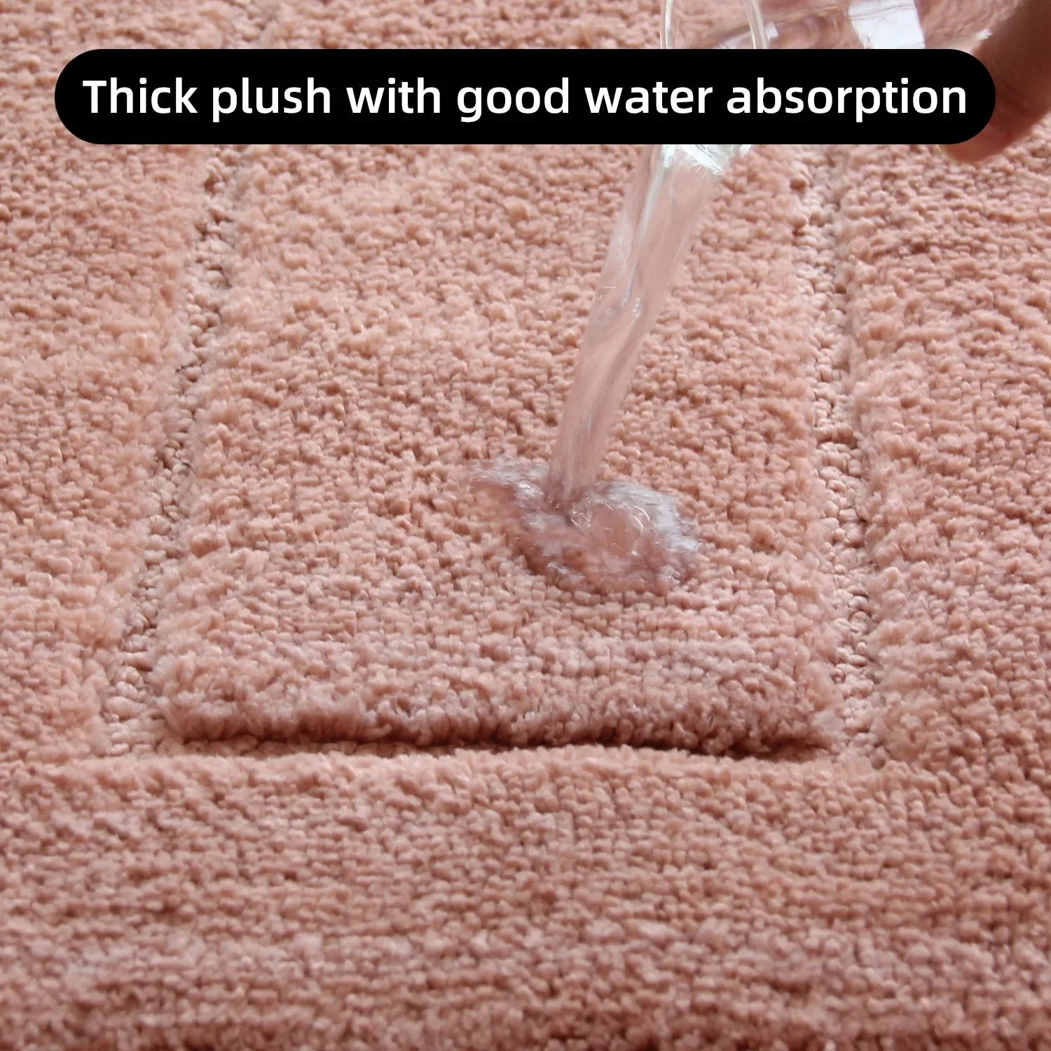 Plush bathroom floor mat with back shaped design, anti slip foot mat, bathtub absorbent mat, entrance door mat, bathroom small c