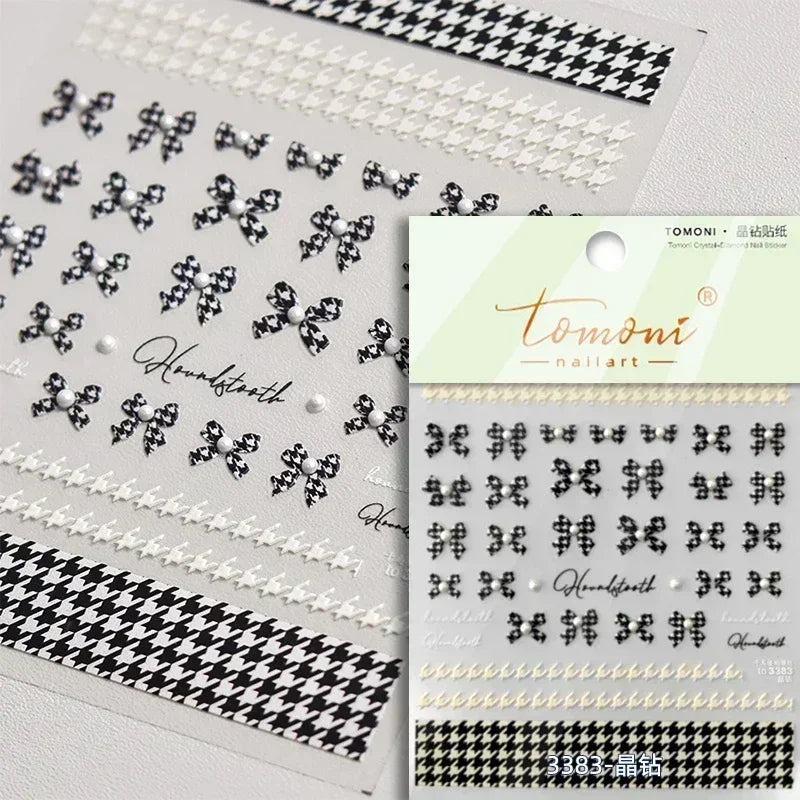 1pcs Elegant 5D Pearl Lace Wave Nail Art Stickers Exquisite White Lines Nail Decoration Decals DIY Self Adhesive Transfer Slider